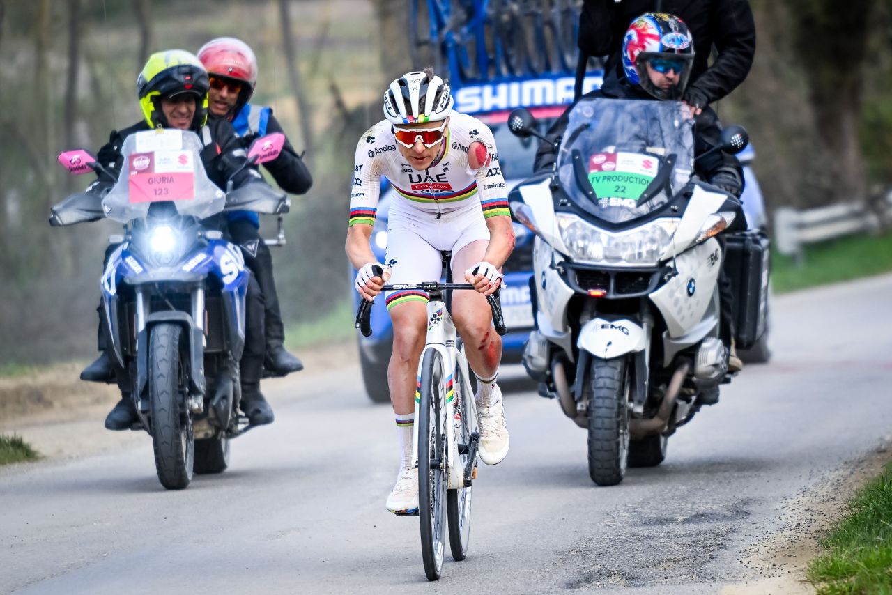 Mandatory Credit Photo by Shutterstock 15184944baSlovenian Tadej Pogacar of UAE Team Emirates pictured in action during the men elite Strade Bianche one day cycling race 213km from and to Siena Italy on Saturday 08 March 2025Italy Cycling Strade Bianche Men Siena Italy 08 Mar 2025