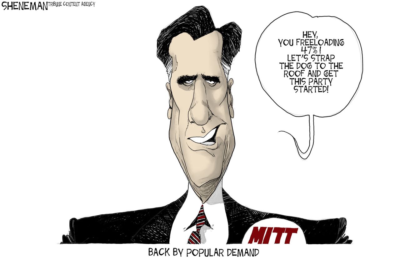 Political cartoon U.S. Mitt Romney