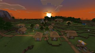 Village at sunset