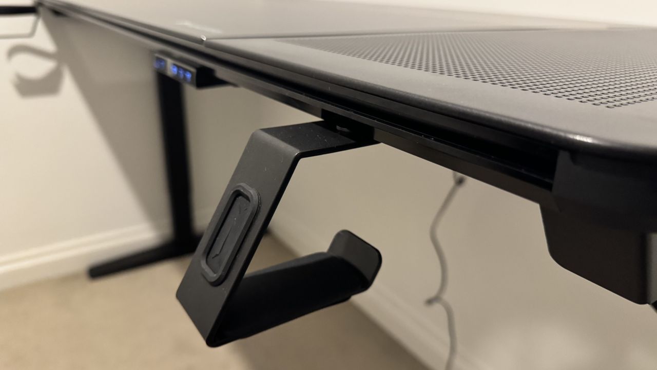 Thunder X3 Lab-X gaming desk in a living room