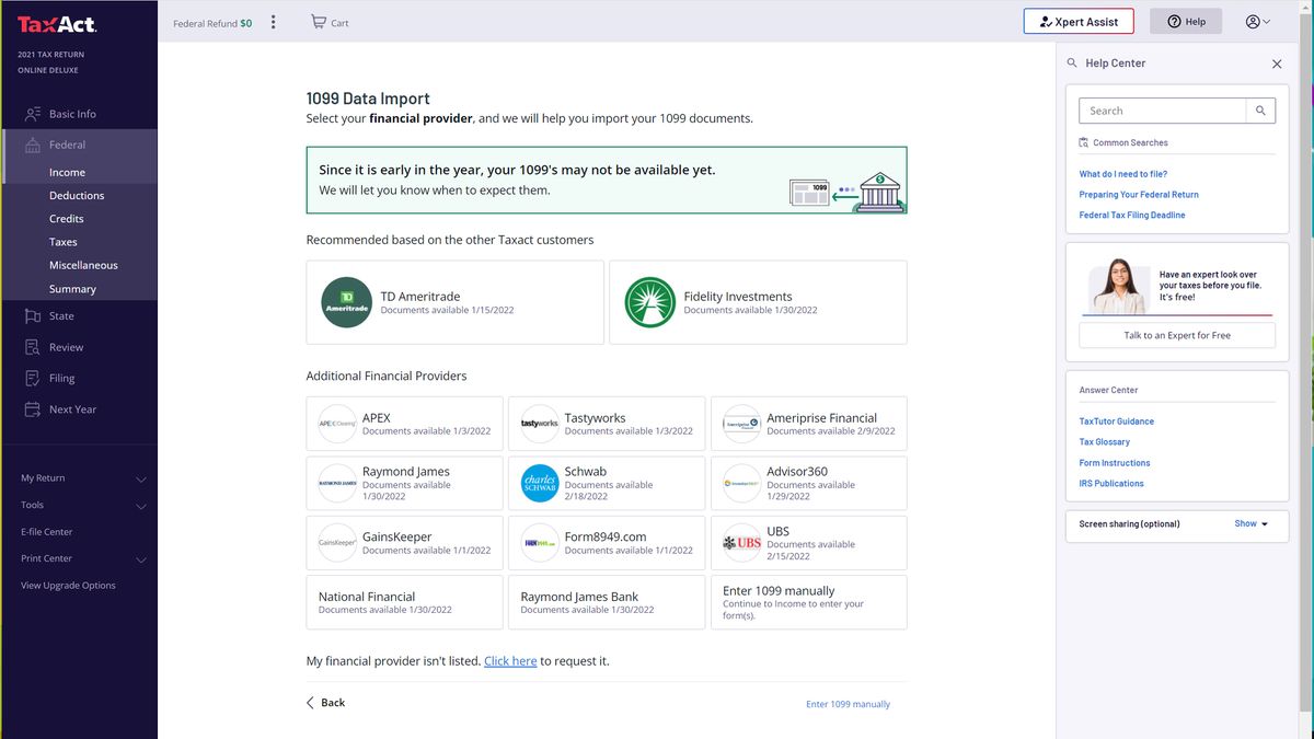 TaxAct Deluxe 2021 review Tax pro help for everyone Tom's Guide
