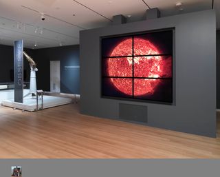 At the Cooper Hewitt Museum, curators recreated a wall-size display of video of the sun, similar to one found at the Harvard Smithsonian Center for Astrophysics. The images come from NASA's Solar Dynamics Observatory.