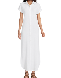 Women's Cotton Gauze Button Front Maxi Dress, $55.96 (£45) | Land's End