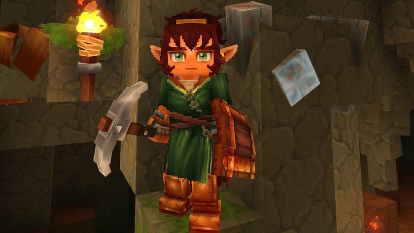 A player standing beside a block of iron in Hytale. 