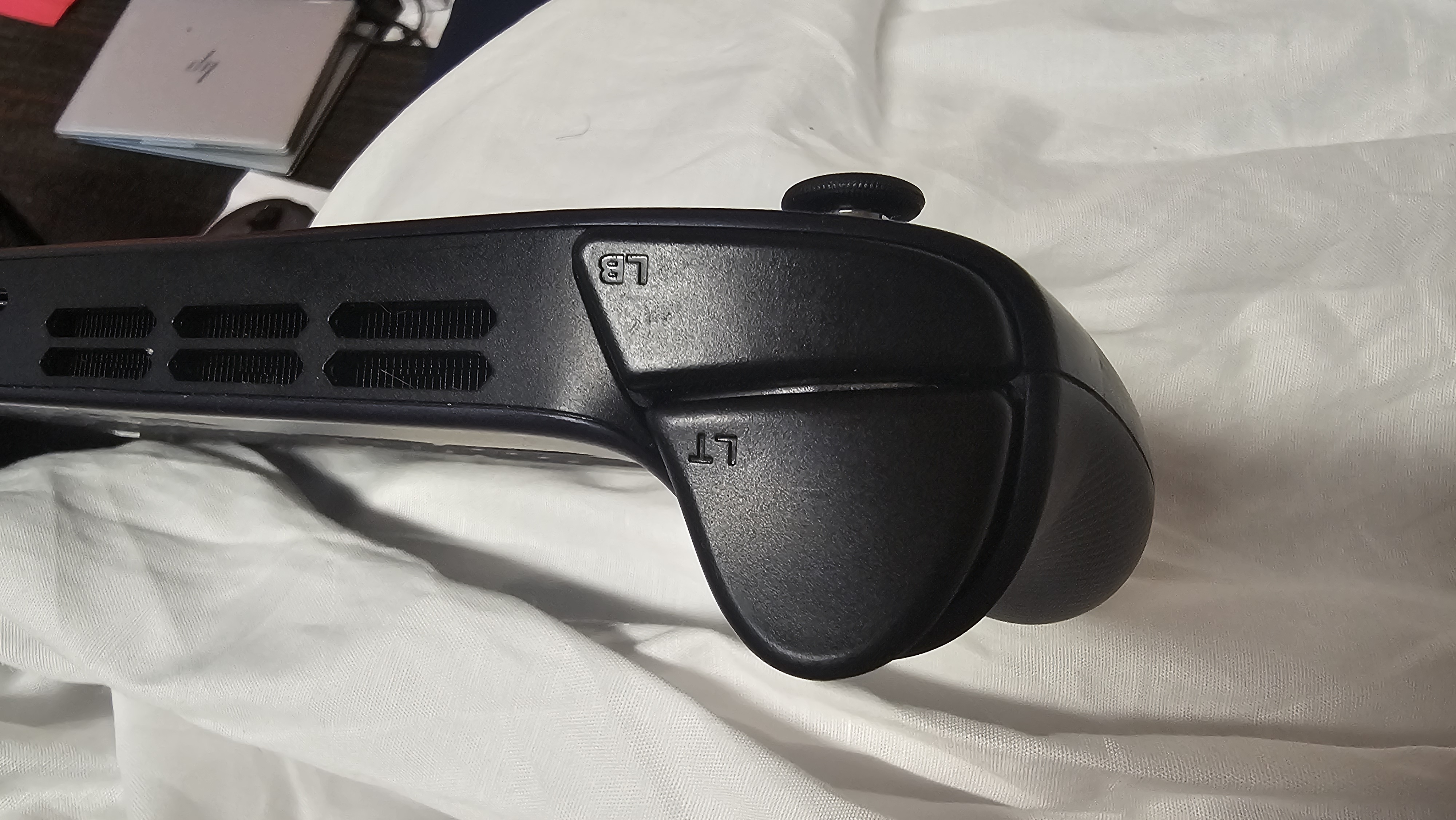 The left trigger and bumper of the Lenovo Legion Go S (SteamOS)