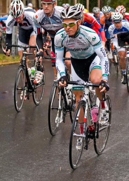 With rain slicked roads, off-cambre turns and painted cross walks, the officials decided to neutralise the opening lap.
