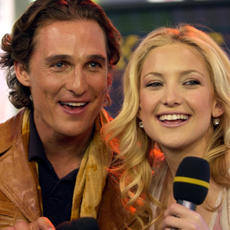 Matthew McConaughey and Kate Hudson during Kate Hudson and Matthew McConaughey Visit MTV's "TRL" - February 3, 2003 at MTV's Times Square Studio in New York City, New York, United States