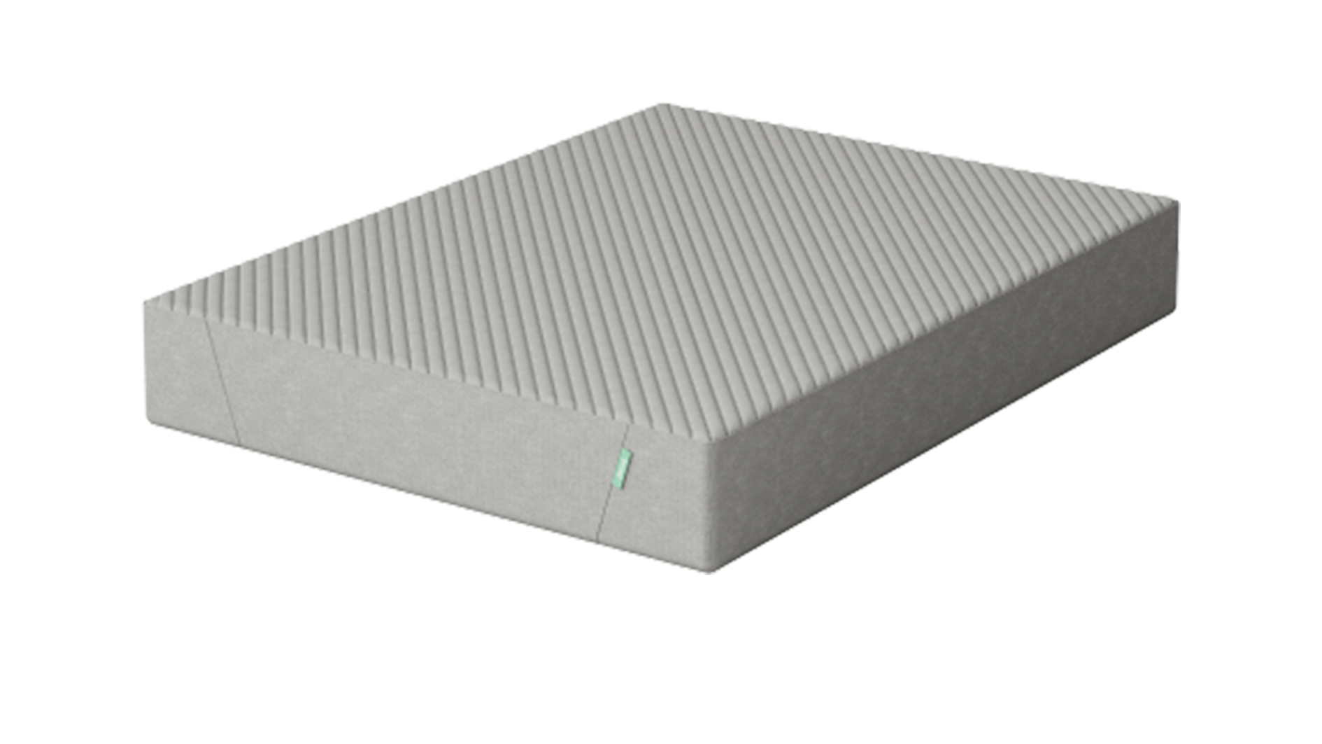 The Siena Memory Foam Mattress in gray shown at an angle