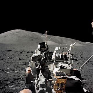 Schmitt in Lunar Roving Vehicle