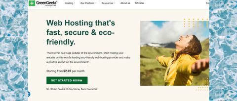 GreenGeeks web hosting homepage screenshot