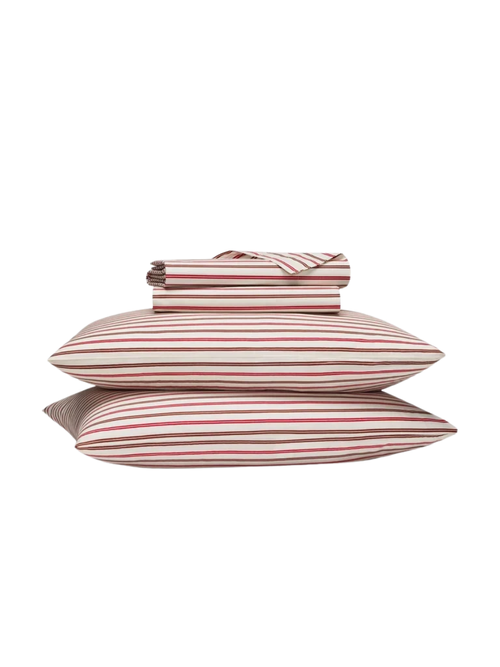 Classic Percale Core Sheet Set in Spice Tandem Stripe