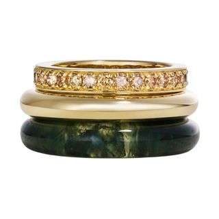 Kalahari Ring Stack | Moss Agate