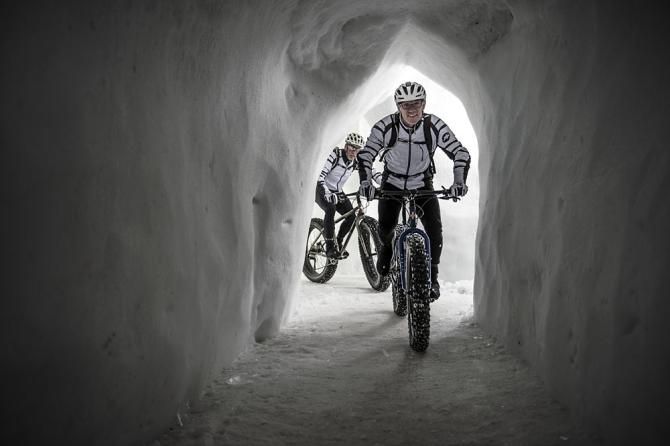 A snow tunnel in Switzerland