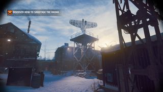 black ops 6 safe codes - a radar tower in a snow-covered facility.