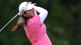 Allisen Corpuz takes a shot at the Meijer LPGA Classic