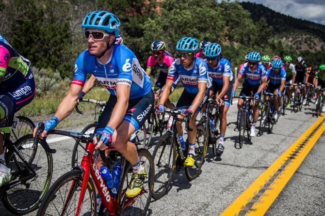 Ben King (Garmin) leads his team back in the bunch