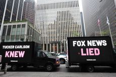Trucks outside Fox News headquarters