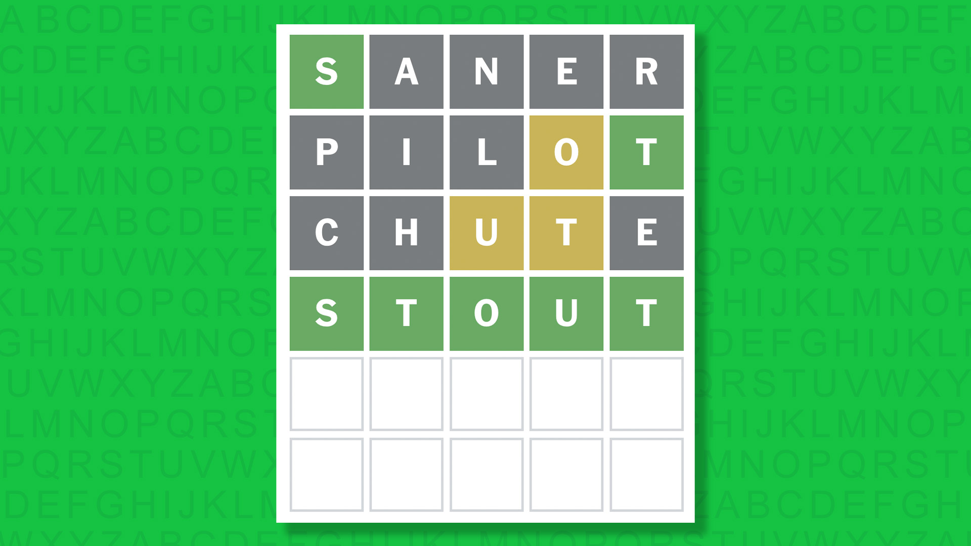 NYT Wordle answers for game 1850 on a green background