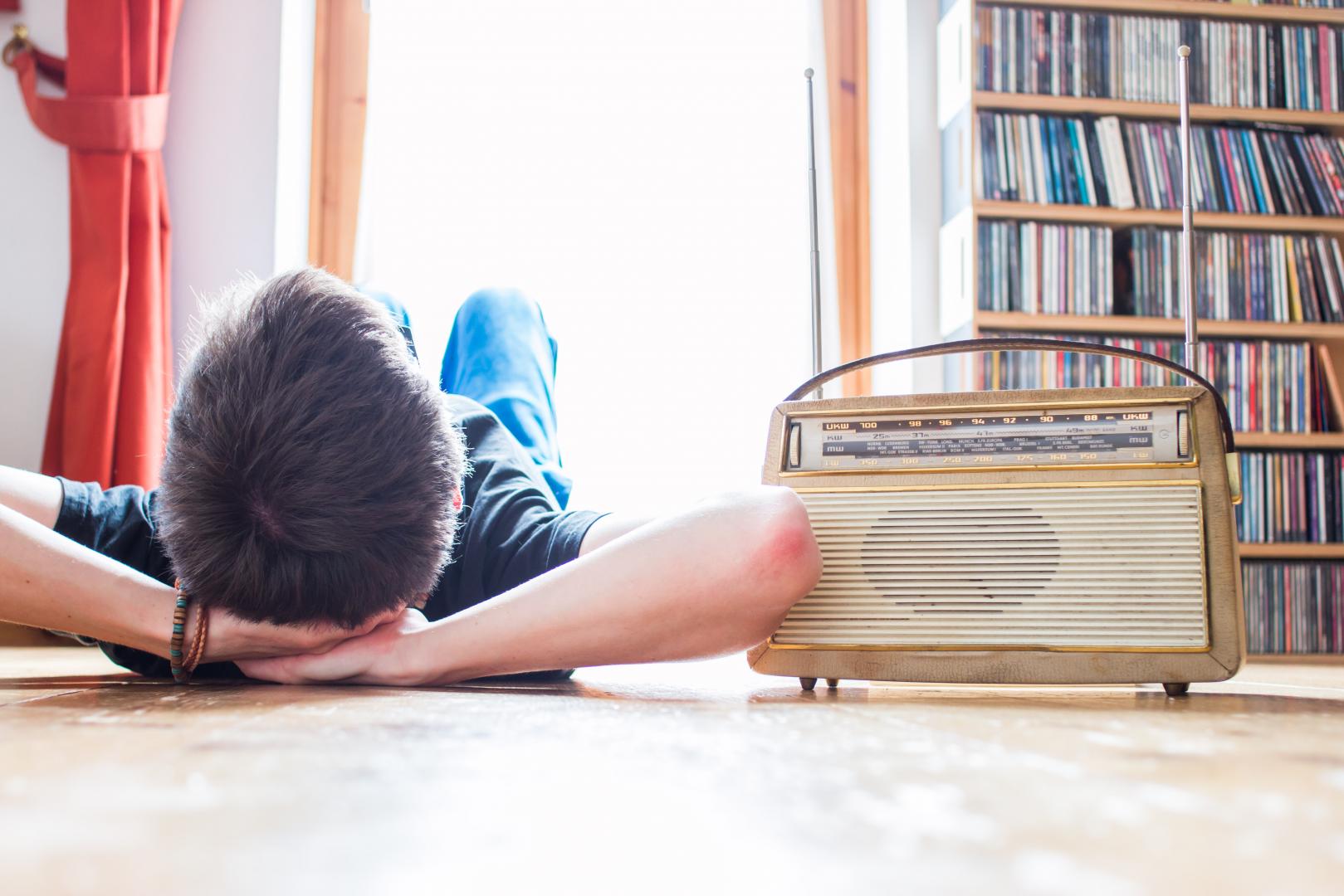 Person listening to music