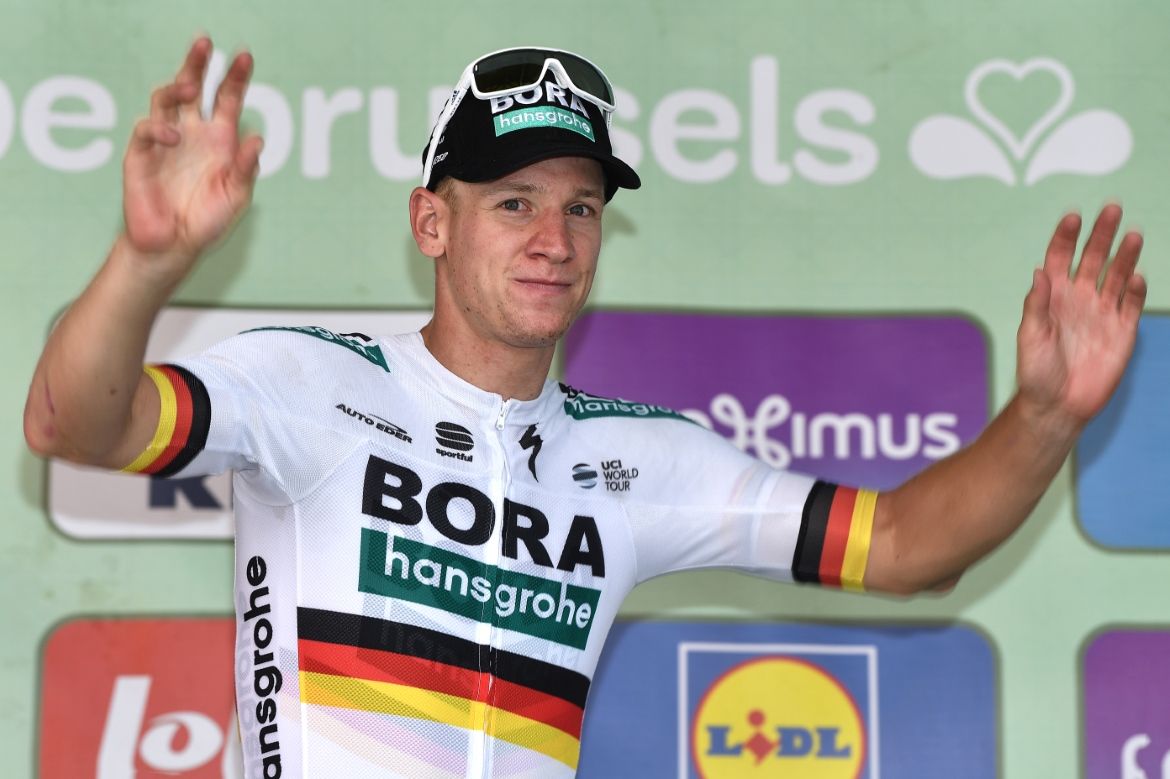 Pascal Ackermann on the podium