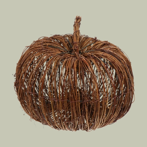 Veemoon, Wicker Rattan Pumpkin, Halloween Rattan Balls Natural Grapevine Ball Pumpkins Ornament for Halloween Fall Thanksgiving Festive Tabletop Decor