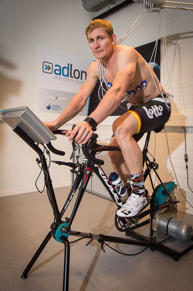Lotto Soudal's Andre Greipel participates in a medical test.