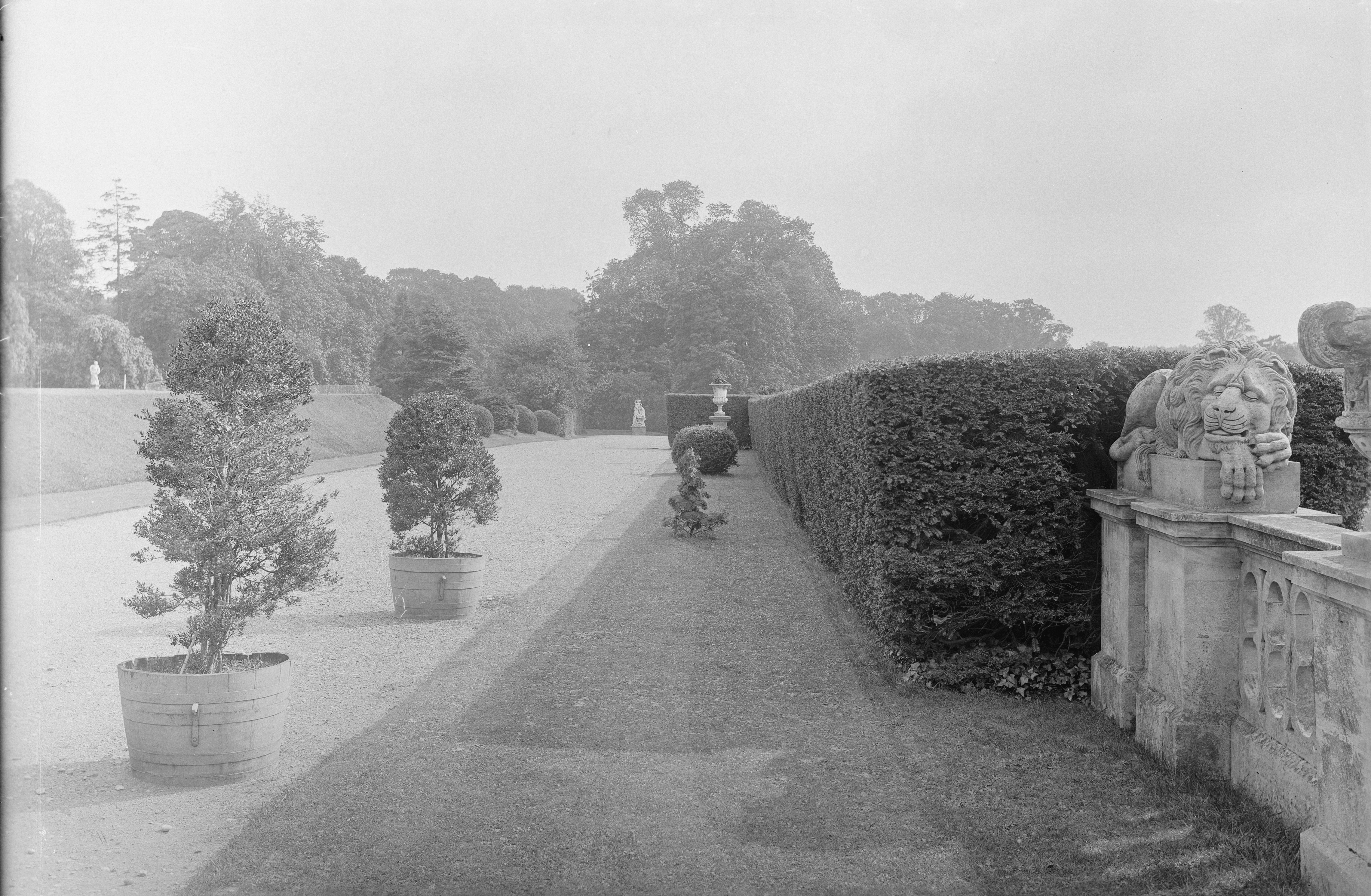 Black and white photographs of Easton Hall and Park