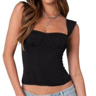 Image of black corset top