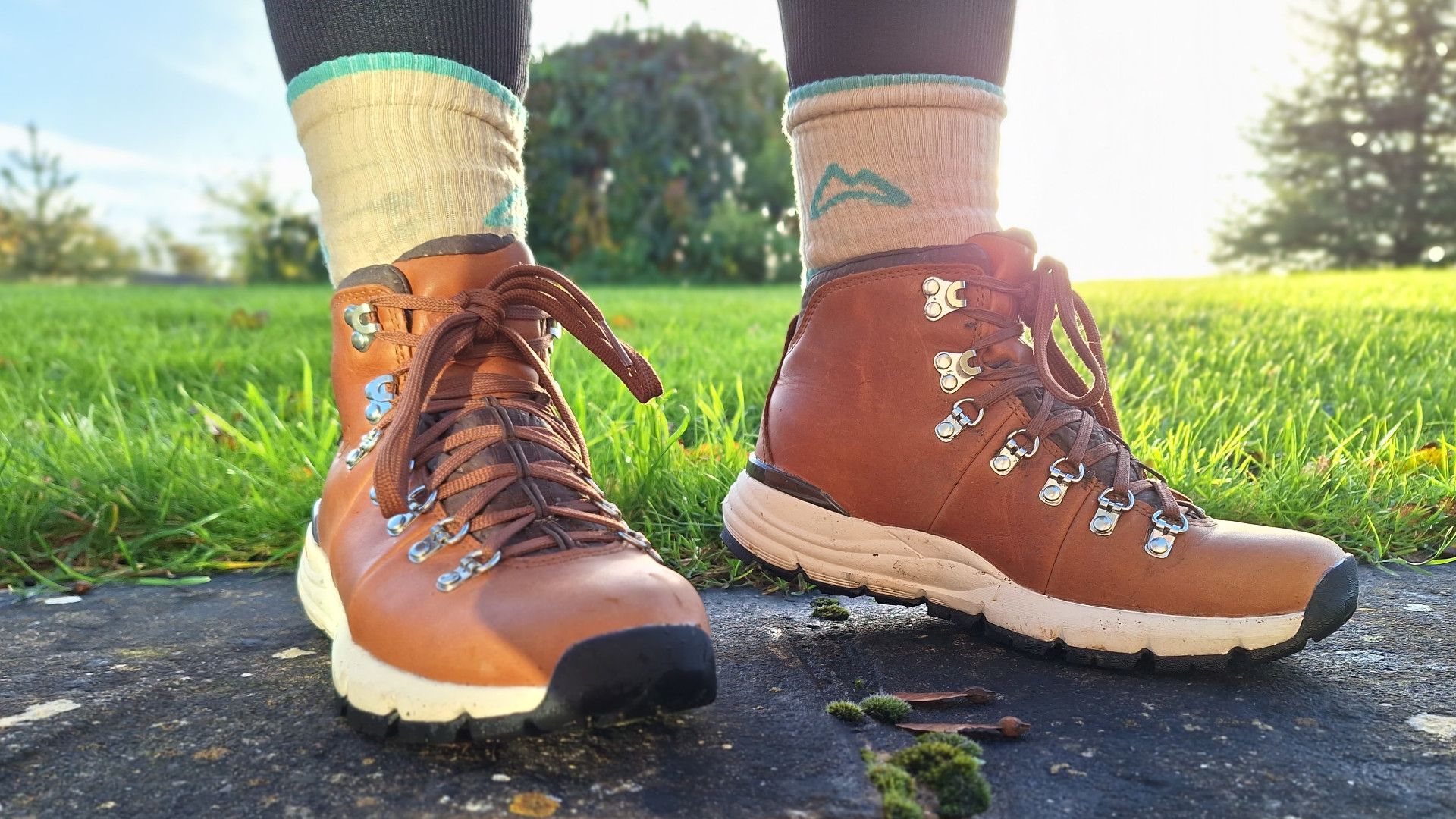 Danner Tan Leather Mountain Boots with Green Laces - Men\'s Danner - Mountain Light Brown - GORE-TEX main image 3