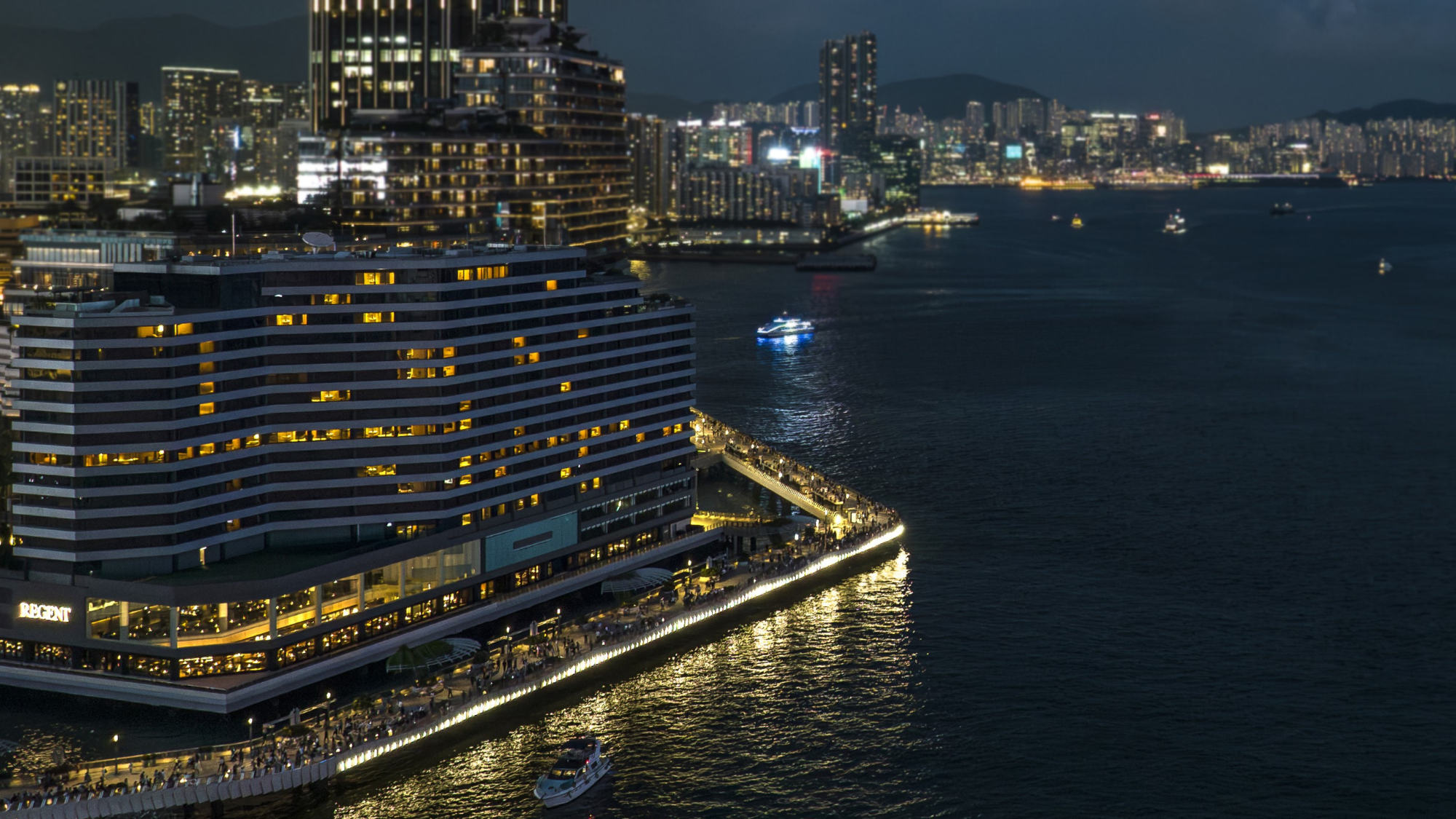 Regent Hong Kong exterior at night
