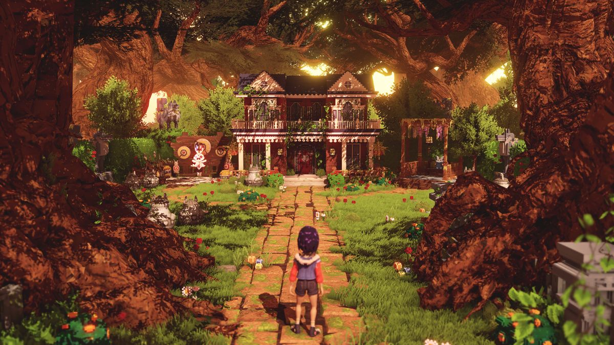 A screenshot of Ravenlok, depicting its Voxel-style visuals.