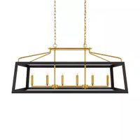 Hampton Bay Parley 6-Light Matte Black and Gold Linear Chandelier: was $299 now $149 @ Home Depot