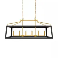 Hampton Bay Parley 6-Light Matte Black and Gold Linear Chandelier: was $299 now $150 @ Home Depot