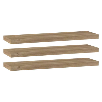 set of three oak floating wall shelves from B&amp;amp;Q