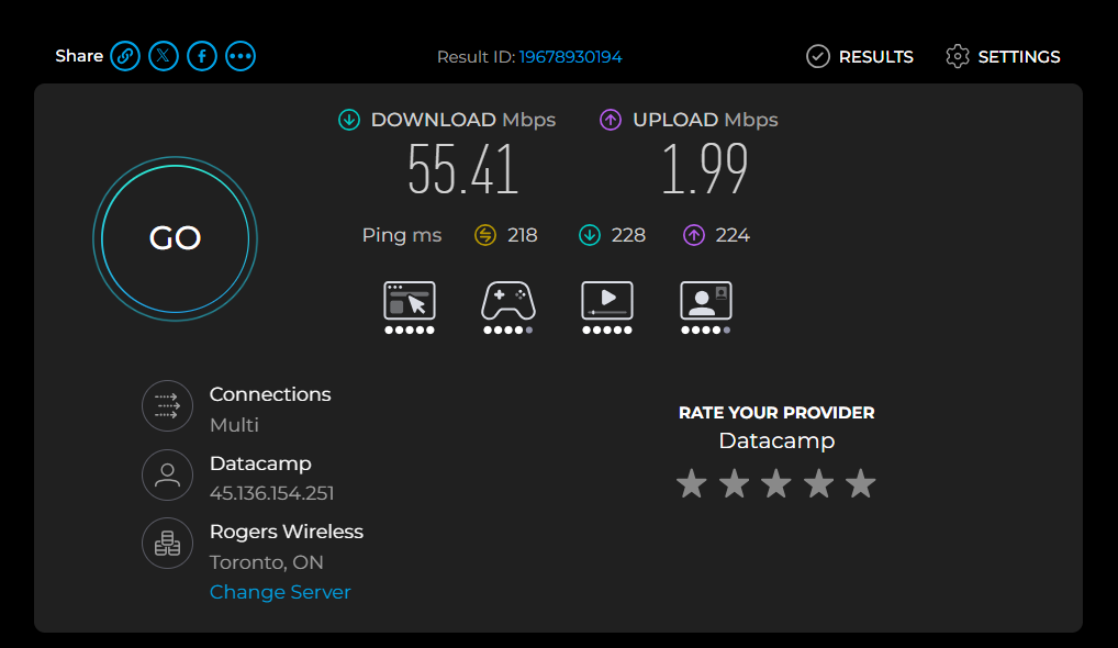 Internet speed test