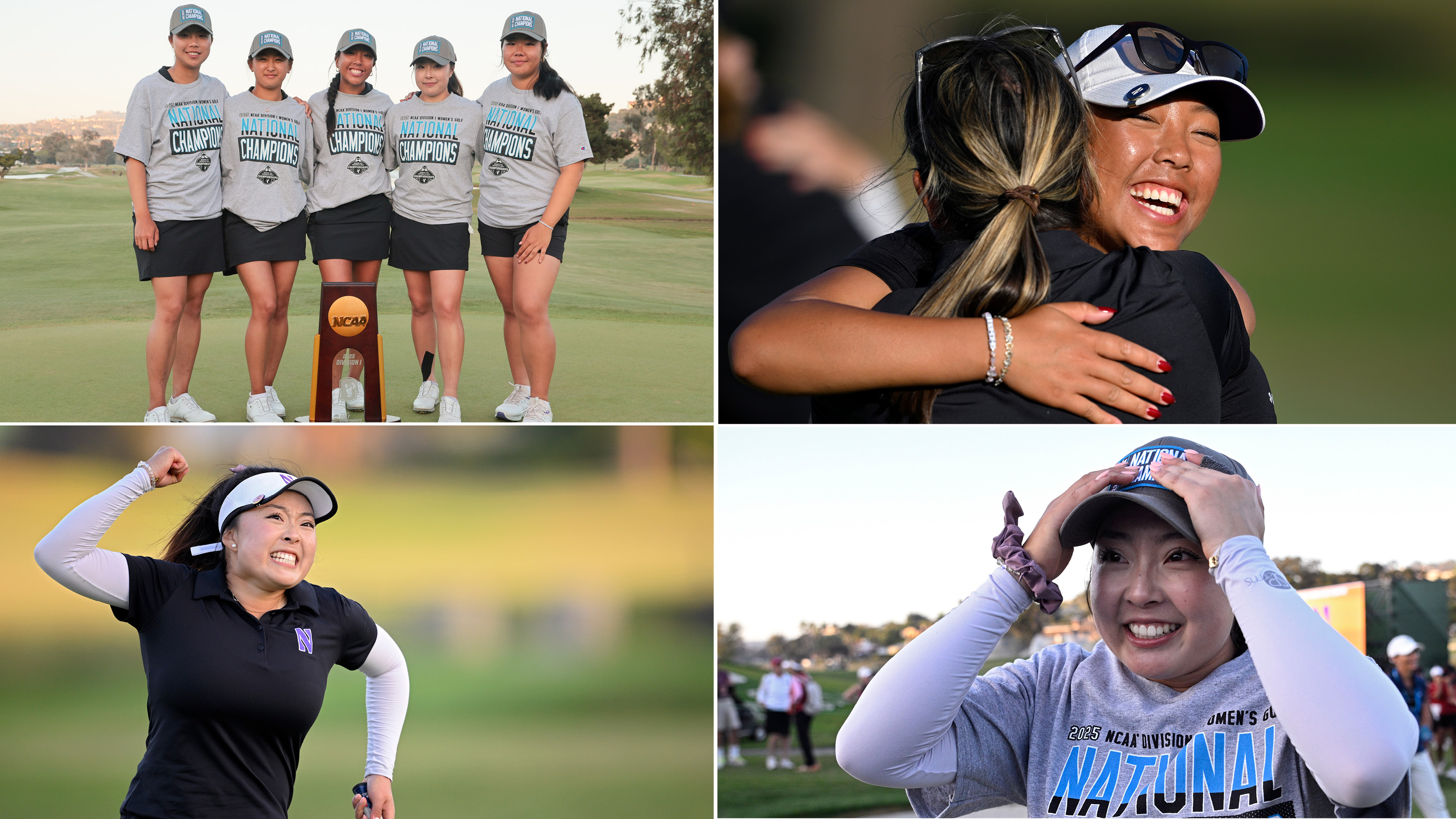 Northwestern celebrations after winning the NCAA Division 1 women&#039;s title