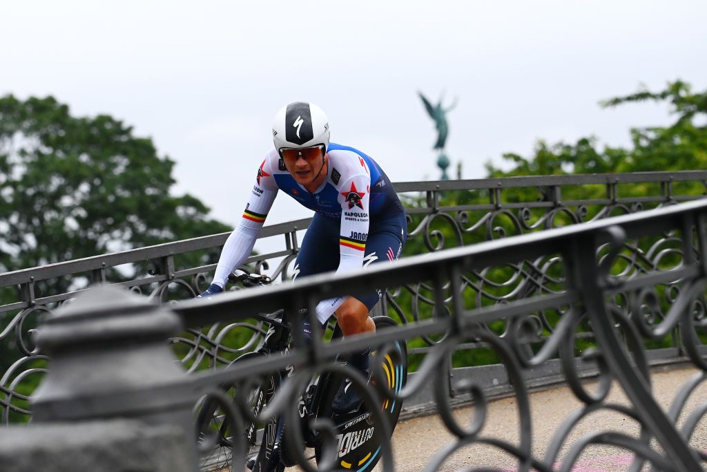 COPENHAGEN DENMARK JULY 01 Yves Lampaert of Belgium and QuickStep Alpha Vinyl Team sprints during the 109th Tour de France 2022 Stage 1 a 132km individual time trial stage from Copenhagen to Copenhagen ITT TDF2022 WorldTour on July 01 2022 in Copenhagen Denmark Photo by Tim de WaeleGetty Images