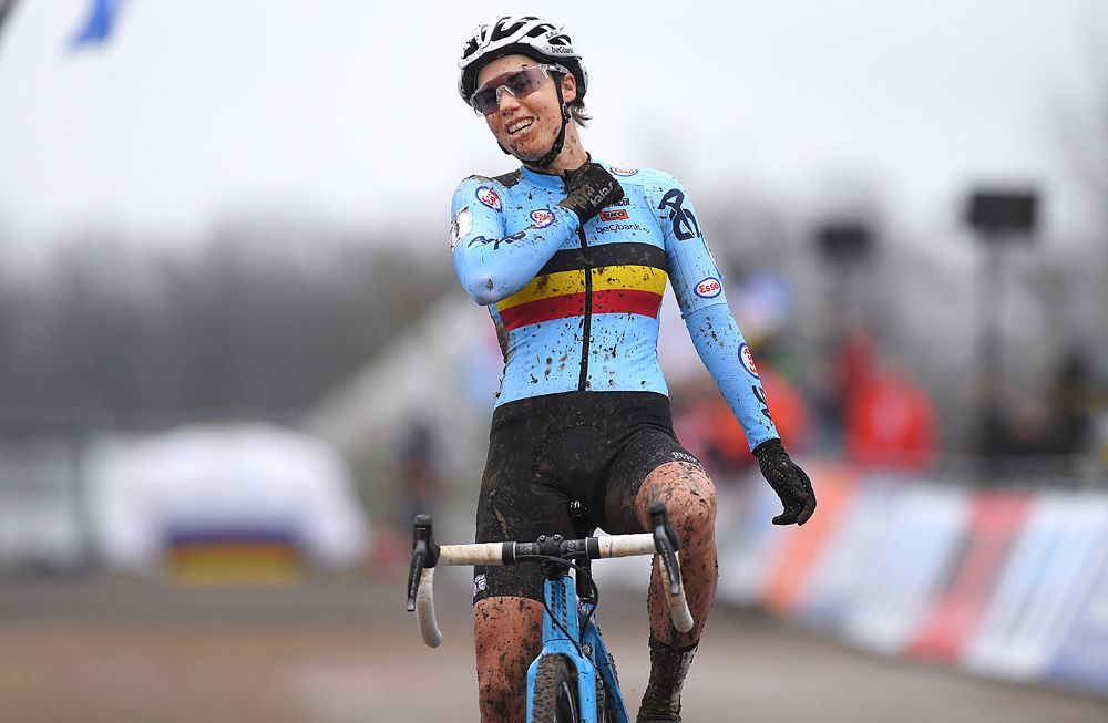 Sanne Cant (Belgium) wins elite women's cyclo-cross world title in Valkenburg