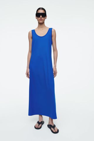 Scoop-Neck Jersey Midi Dress