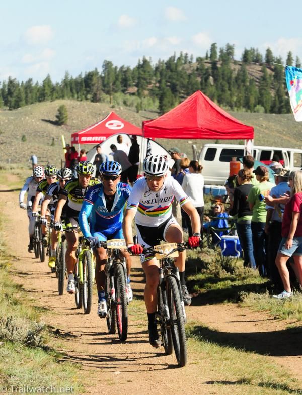 Christoph Sauser (Specialized) chases the leaders after his group went 10km off course