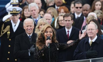 Beyonce's lip-sync's "The Star-Spangled Banner" at the inauguration.