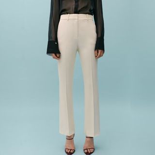 Mango straight mid-rise trousers
