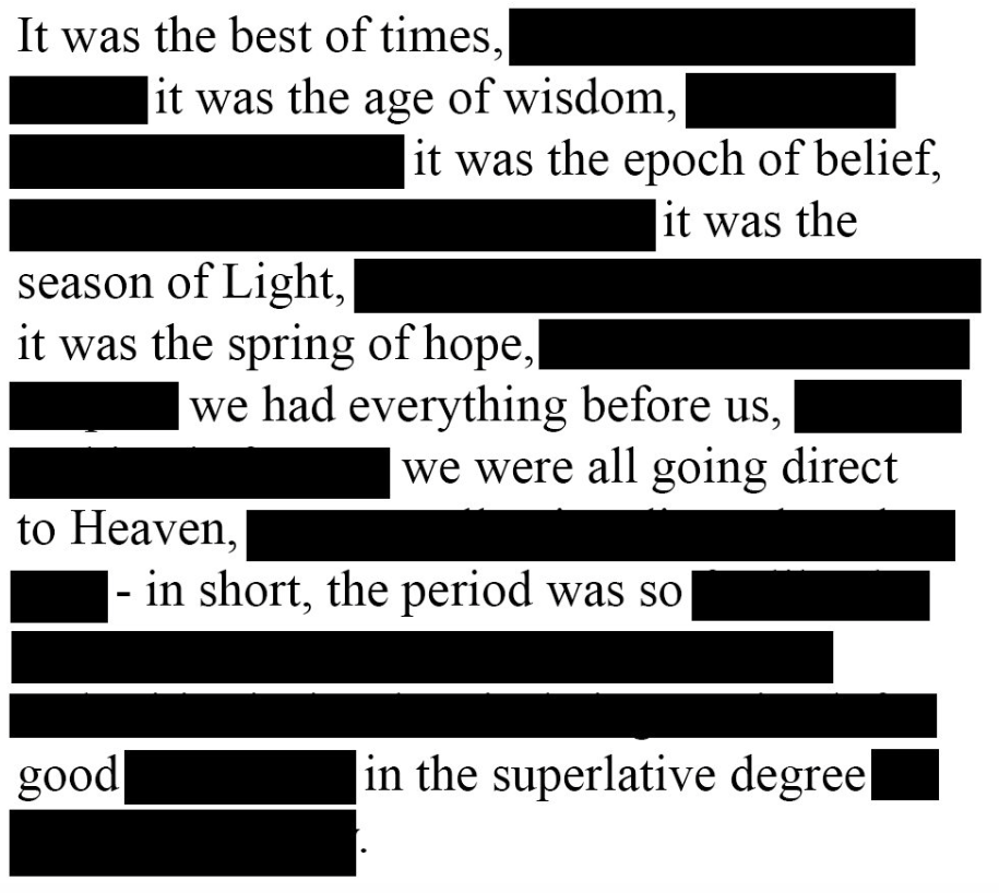 Mueller report redaction jokes.