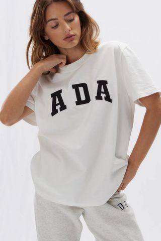 adanola knit sweatshirt - woman wearing ada t-shirt