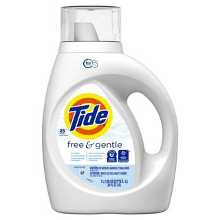 Tide Free & Gentle Liquid Laundry Detergent, 25 Loads, 34 Fl Oz