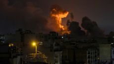 TEHRAN, IRAN - MARCH 28: A large plume of smoke rises over Tehran after explosions were reported in the city during the night on March 28, 2026 in Tehran, Iran. The United States and Israel continued their joint attack on Iran that began on February 28. Iran retaliated by firing waves of missiles and drones at Israel, and targeting U.S. allies in the region. (Photo by Getty Images)