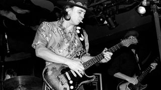 Stevie Ray Vaughan performing at First City in New York City on July 7, 1983. 