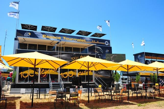 The Tour de France village on Corsica