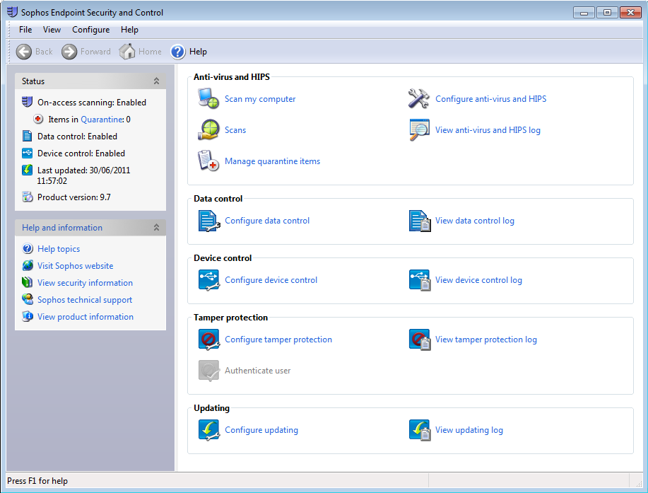 End users can use the local ESDP utility to run their own anti-virus scans, but will require local admin rights to configure