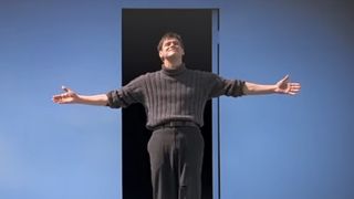 Jim Carrey in the final scene of The Truman Show.